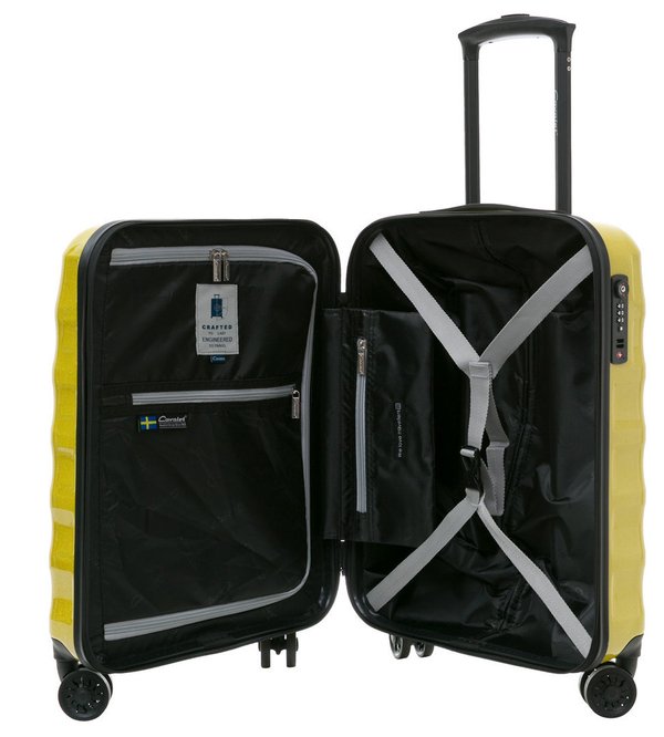 Handgepäck Koffer Cavalet TSA Trolley Kinder Glitzer Gold Gelb 55 cm