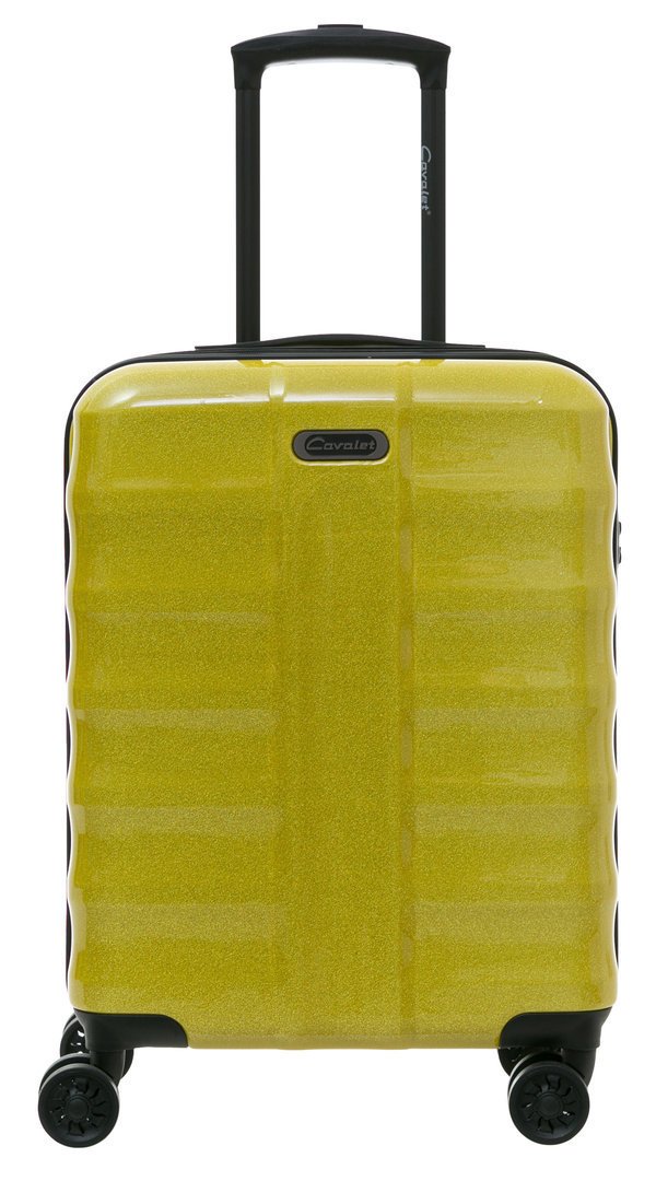 Handgepäck Koffer Cavalet TSA Trolley Kinder Glitzer Gold Gelb 55 cm