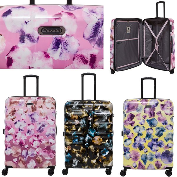 Koffer Cavalet Reise Trolley Motiv Pink Blume Lila Bunt 66 cm medium