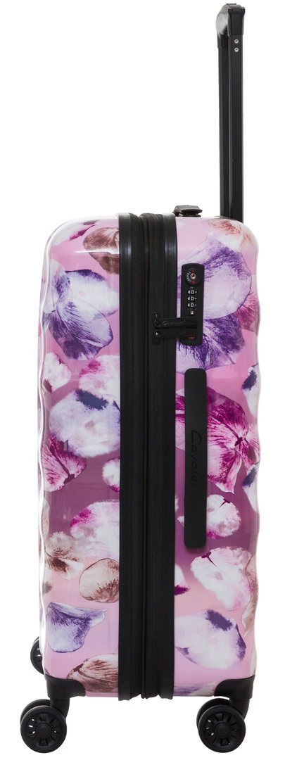 Koffer Cavalet Reise Trolley Motiv Pink Blume Lila Bunt 66 cm medium