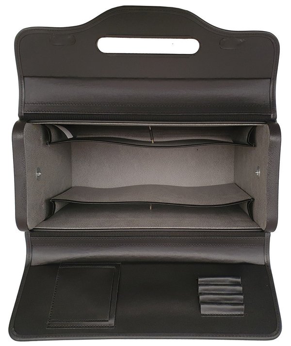 Pilotenkoffer Aktenkoffer Laptop Koffer mit Schulterriemen Schwarz 46 cm