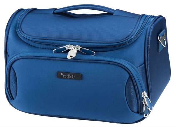 Schminkkoffer Beautycase Schultergurt Koffer Blau 14 Liter 33 cm Bowatex