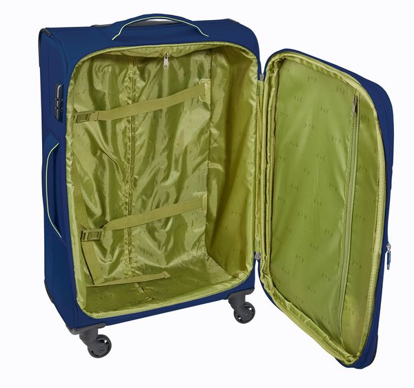 Leichter Koffer, 3-teiliges Trolley Set für Reise auf Räder Blau Bowatex