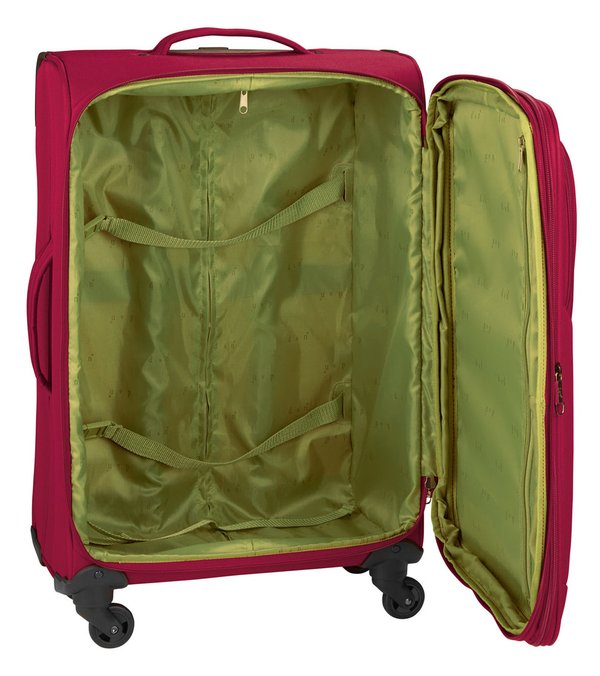 Leichter Stoff Bordgepäck Koffer 55 cm Weicher Rollen Trolley Uni Blau Bowatex