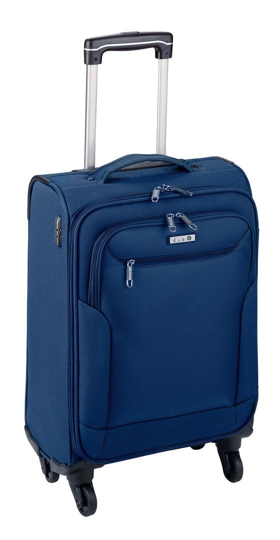 Kleiner 2,4 kg Handgepäck Trolley Reisegepäck, Stoffkoffer Blau 55 cm Bowatex