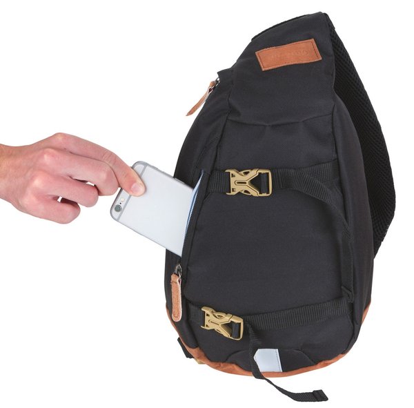 Crossover Shoulder Body Bag Schultertasche Schwarz 30cm