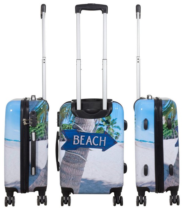 Kleiner Beach Reise Trolley Handgepäck Koffer mit Strand Motiv 55 cm