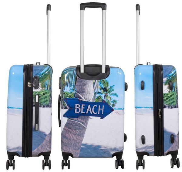 Großer Koffer mit Beach Strand Motiv Reisekoffer 77 cm 100 Liter