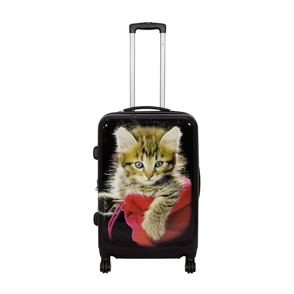 Handgepäck Kleiner 35 Li Reisekoffer Katze Tiermotiv Rollen Koffer 55 cm
