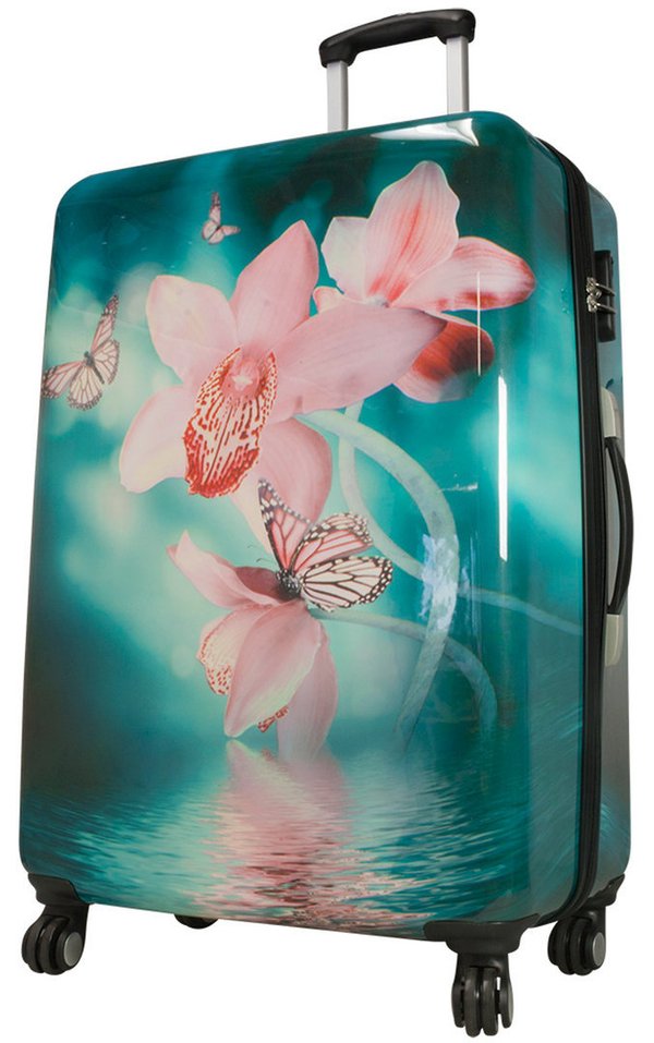 Großer Reisekoffer, hübsche Orchidee, Koffer Blume 77 cm Trolley
