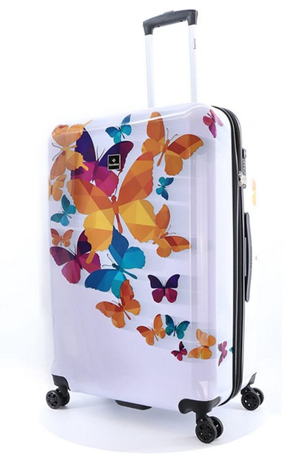 Saxoline Print Reise Koffer Rollen Trolley Bunt Schmetterling 78 cm groß