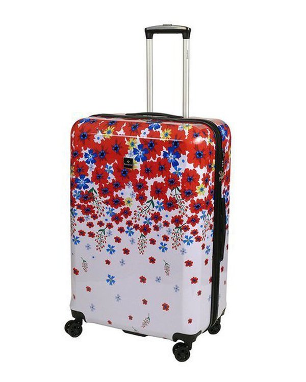 Saxoline Motiv Reise Koffer Rollen Trolley Blume Rot Bunt 78 cm groß