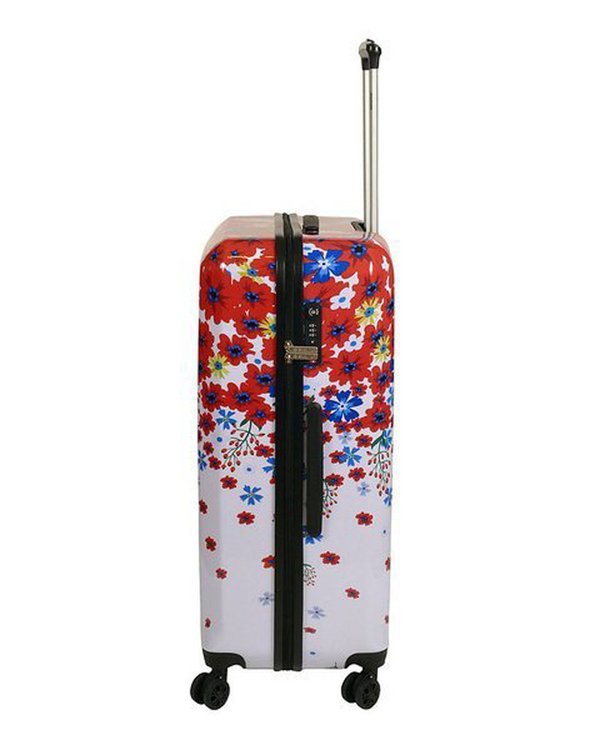 Saxoline Motiv Reise Koffer Rollen Trolley Blume Rot Bunt 78 cm groß
