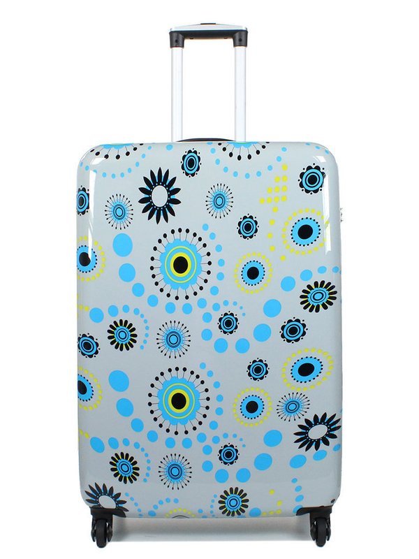 Print Trolley bags Bowatex Motiv Reise Koffer Handgepäck Blume Punkte Grau 58 cm