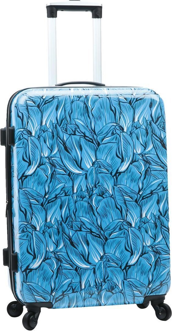 Print Trolley bags Bowatex Motiv Reise Koffer Handgepäck Blätter Blau M 57 cm